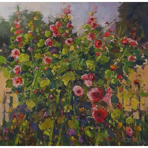Tariq, 18 x 18 Inch, Acrylic on Canvas, Floral Painting, AC-TRQ-003